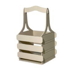 Декоративный ящик из фанеры реечный квадратный 140*125*h240 ванильный