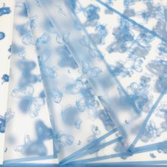 Пленка матовая Бабочки рамка небесно-голубой 20 листов 58*58см 50мкм