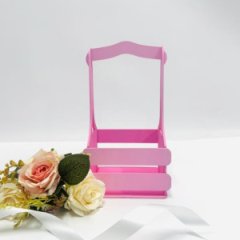 Декоративный ящик двухреечный квадратный 140*125*h240 Пастельно-розовый