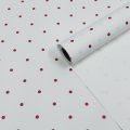 Пленка матовая однотонная Мелкий горошек белый/красный 58см*10м±5% 65мкм