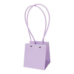 Сумка с пластиковыми ручками 13*13*15cm,  цв. матовый сиреневый