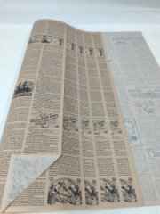 Бумага тишью Газета черный на коричневом 20 листов 58*58см 30гр
