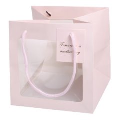 Пакет для цветов Окно 21х21х21cm, 10шт/уп, цв.розовый