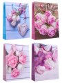 Подарочные пакеты Розы и тюльпаны в ассортименте 31x42x12 см 4 вида 12 шт./упак.