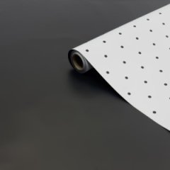 Пленка матовая двухсторонняя Мелкий горошек белая/черный 58см*10м±5% 65мкм