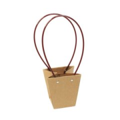 Сумка-трапеция с пластиковыми ручками 9*6,5*10cm, КРАФТ