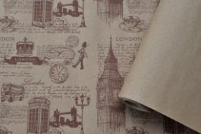 Крафт бумага Лондон коричневый на коричневом фоне 70см/60гр/60мкр/10м± 5%