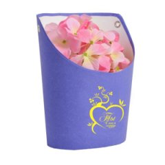 Ваза Овал 12,5*13,5*18 с тиснением Ты в моём сердце светлый фиолет