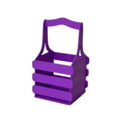 Декоративный ящик из фанеры реечный квадратный 140*125*h240 пурпурный