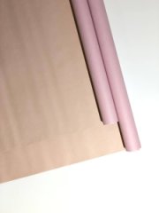 Бумага матовая двухсторонняя  кофе с молоком/ красный пастель 70 см*10 м±10 см