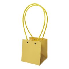 Сумка с пластиковыми ручками 13*13*15cm, цв. матовый желтый