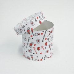 Коробка круглая 18*18 Я люблю тебя рисунок черный/красный на белом