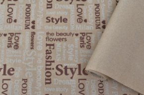 Крафт бумага Love storyцв.коричневый/кофе с молоком на коричневом фоне 70см/60гр/60мкр/10м± 5%