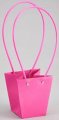 Пакет подарочный тисненый, 12x8x12.5 см фуксия