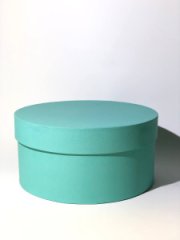 Коробки круглые  бумага матовая 10*18 голубой