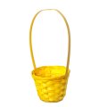 Корзина плетеная (бамбук), D13xH9.5/28 см. желтый