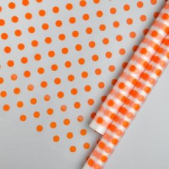 Пленка матовая (MDS) Горох оранжевый 60см,40мкм 200гр