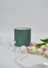 Коробка круглая без крышки 13*13 Majestic Зеленый перламутр