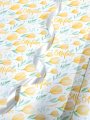 Крафт бумага 8 Марта акварель желтый/зеленый на белом фоне 700мм/60гр/10м ± 5%