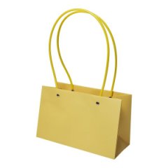 Сумка с пластиковыми ручками 22*10*13.5cm, цв. матовый желтый