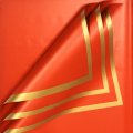 Пленка матовая Рамка золотая/ярко-красный  20 листов 58*58см 65мкм