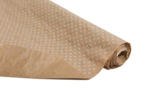 Бумага Эко-крафт Горох белый 70см*5 ярд ± 5%