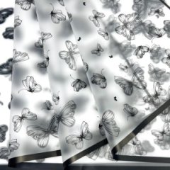 Пленка матовая Бабочки рамка черный 20 листов 58*58см 50мкм