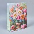 Пакет подарочный Цветочная акварель 11, 40*30*12см (уп 12шт)