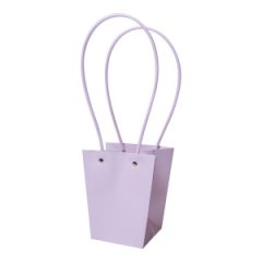 Сумка-трапеция с пластиковыми ручками 17*12*20cm,  цв. матовый сиреневый