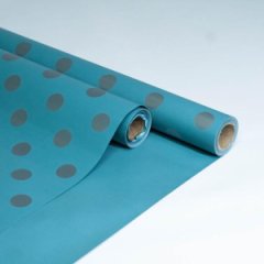 Пленка матовая 2-х сторонняя с рисунком фисташковый-горох серебро 580мм/10м*55мкр