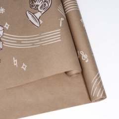 Крафт бумага Музыкацв. коричневый-белый на коричневом фоне 720/8,5 м