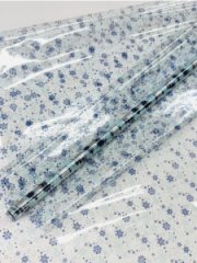 Пленка прозрачная трехцветная НГ Снегопад синий/голубой/серебро 68см*200гр ± 5%