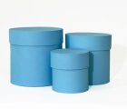 Коробки круглые набор из 3х (10*10/13,5*13,5/15*15)  голубой