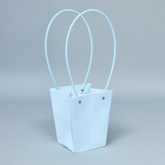 Сумка с пластиковыми ручками 13*9,5*15,5 cm голубой (уп 10 шт)