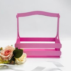 Декоративный ящик двухреечный прямоугольный 250*125 h255 Нежно-розовый