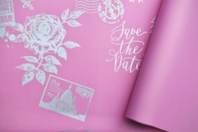 Пленка матовая двухст.с рисунком пудра/роза серебро 58см*12м±5% 50мкр