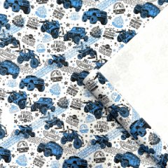 Крафт бумага Мужчина №1 черный/синий на белом 700мм/60гр/10м ± 5%