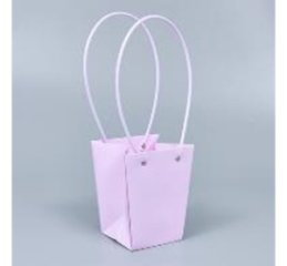 Сумка с пластиковыми ручками 13*9,5*15,5 cm нежно-сиреневый