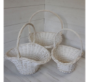 Набор корзин из ивы 3шт шляпа 47*37*23*22*46:40*31*20*19*41:33*26*17*16*36с белый