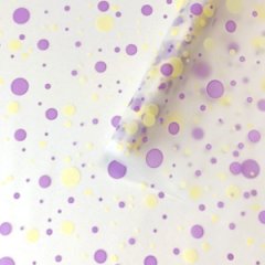 Пленка матовая (MDS) Конфетти сливочно-желтый/сиреневый рассвет 70см,40мкм,10м