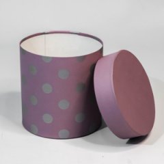 Коробка круглая 16*16 Горох крупный пудра