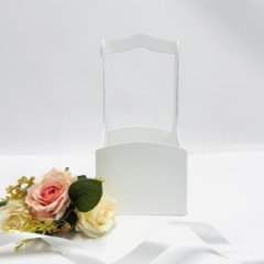 Декоративный ящик из фанеры квадратный с ручкой 140*125*h270 белый