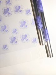 Пленка Сердца сиреневая 70см*10ярд ± 5%