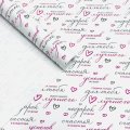 Крафт бумага Для тебя! графитовый/ярко-розовый на белом 700мм/60гр/10м ± 5%
