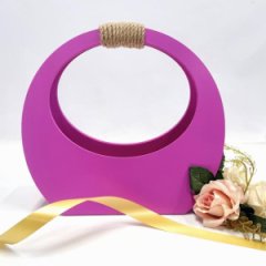 Кашпо сумка круглая маленькая 280*300*120 розовый