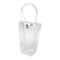 Сумка-трапеция пластиковая Горошек 24cm x 12cm x 26cm Белый