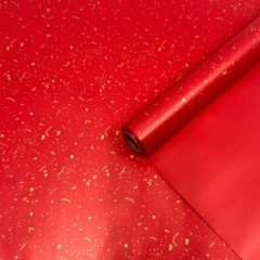 Пленка матовая Крапление рубин/золото 58см*10м±5% 65мкм