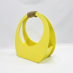 Кашпо сумка круглая большая 350*320*150 сливочно желтый