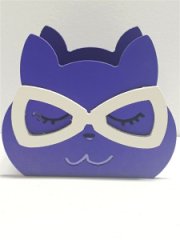 Кашпо Котики в очках сирень (12*8*8,5)