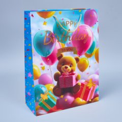 Пакет подарочный Поздравление 8, 40*30*12см (уп 12шт)